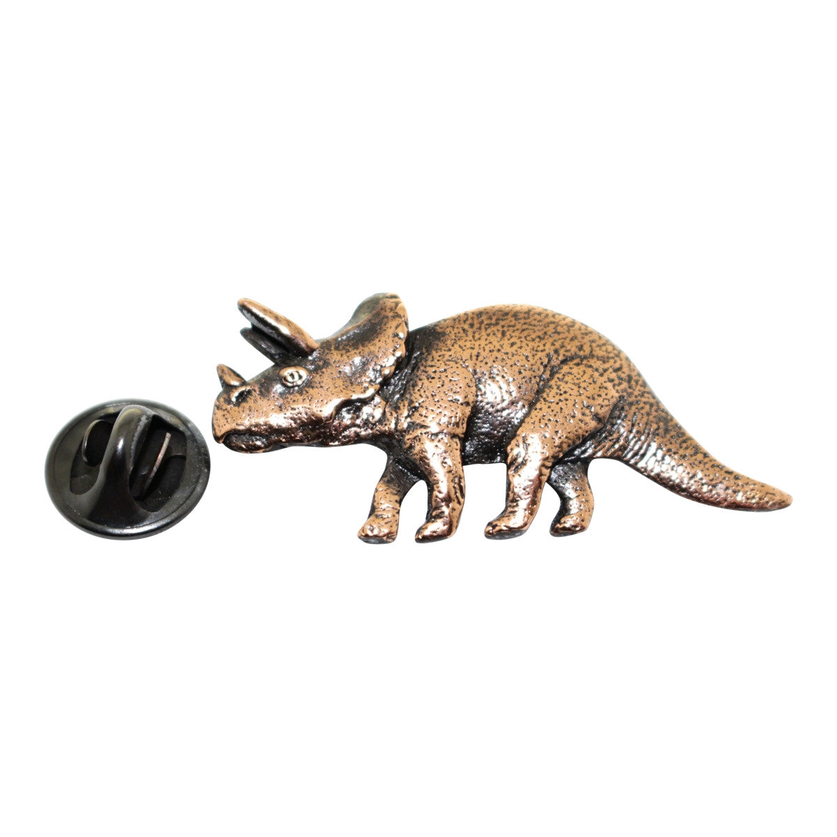 Triceratops Pin ~ Antiqued Copper ~ Lapel Pin ~ Sarah's Treats & Treasures